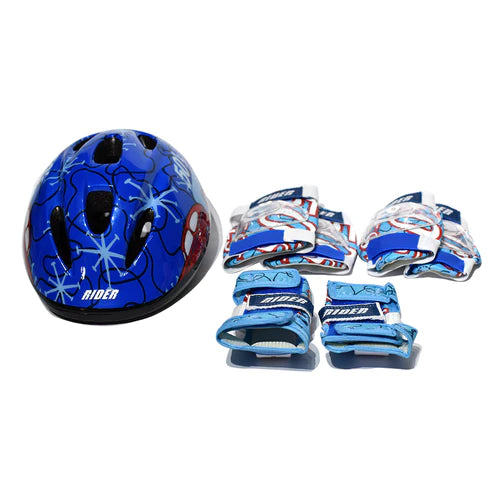 Set Casco + Protecciones RIDER Azul Infantil