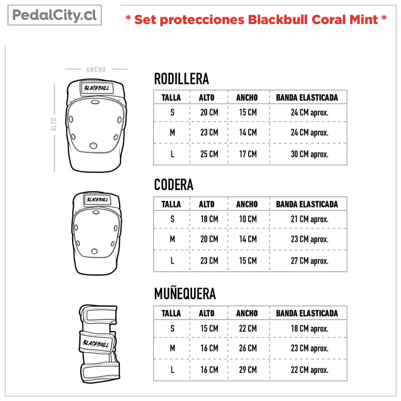 Set de protecciones Blackbull Coral Mint