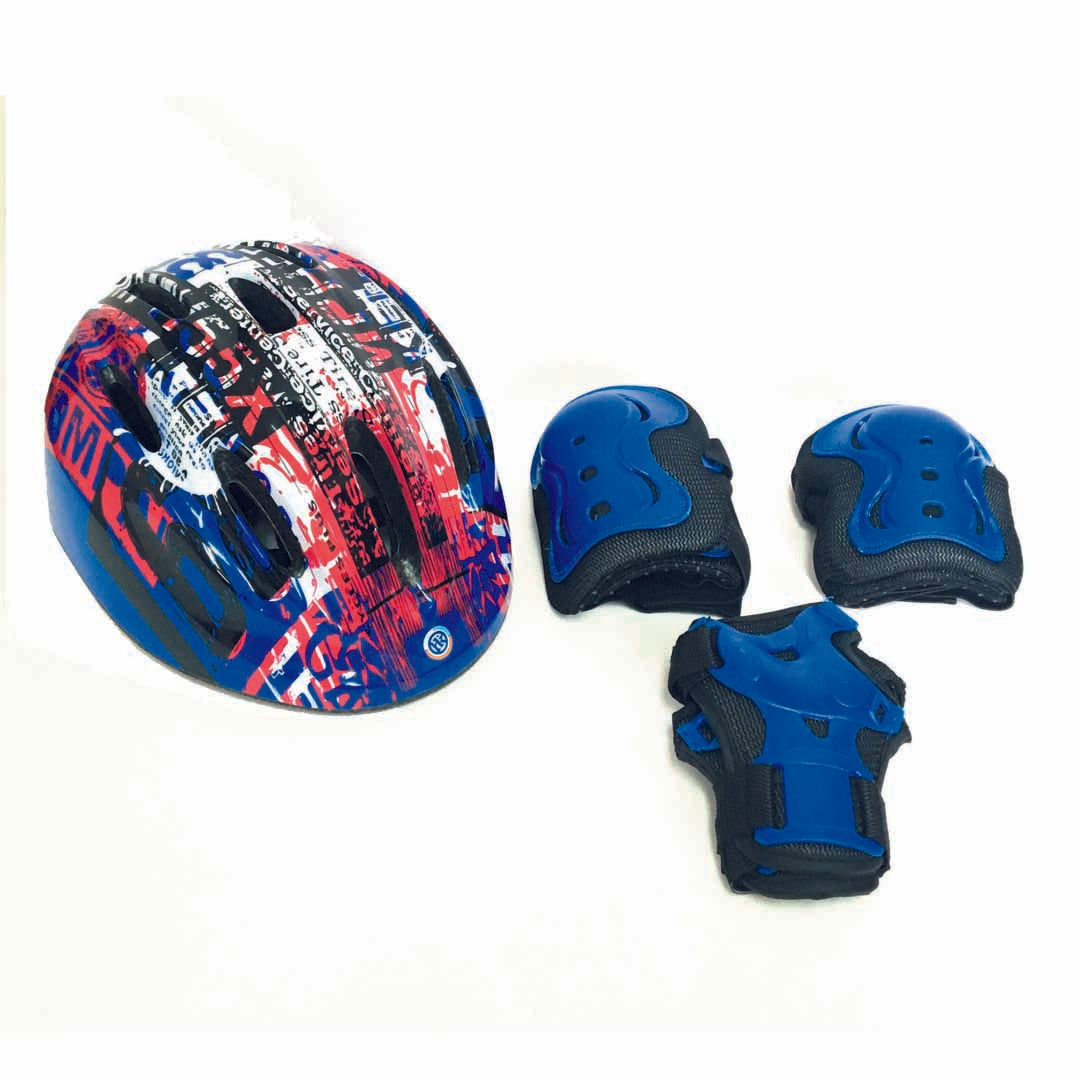 CASCO + SET DE PROTECCIONES KIDS (BLUE)