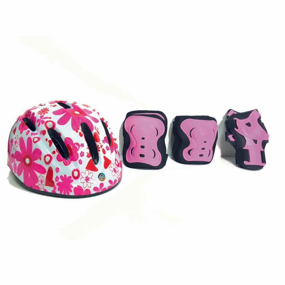 Set Casco + Protecciones HOOK Rosado Infantil