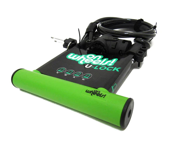 Candado U-Lock OnWheels! Largo con Piola y Soporte: Azul, verde o negro